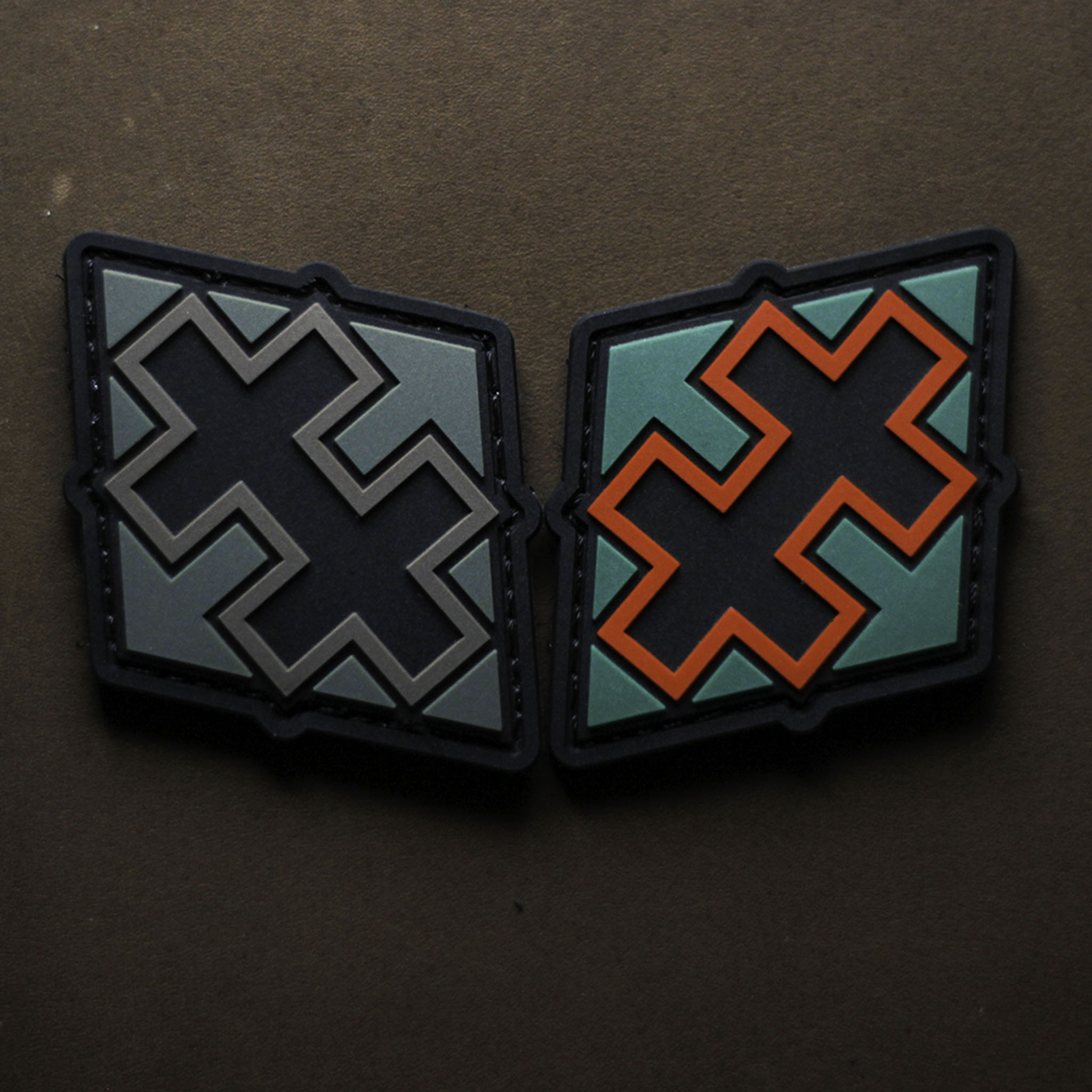 PVC patch with geometric Freedom Fight symbol in raised 2D design.