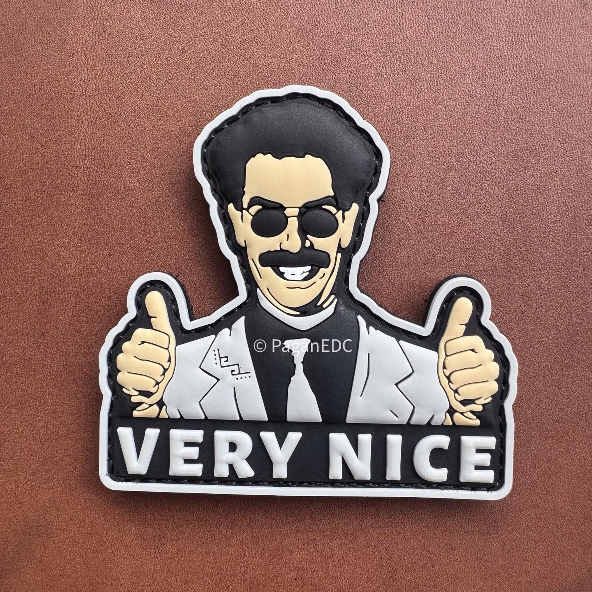 Very Nice” PVC patch with thumbs-up design – funny EDC morale patch by PaganEDC